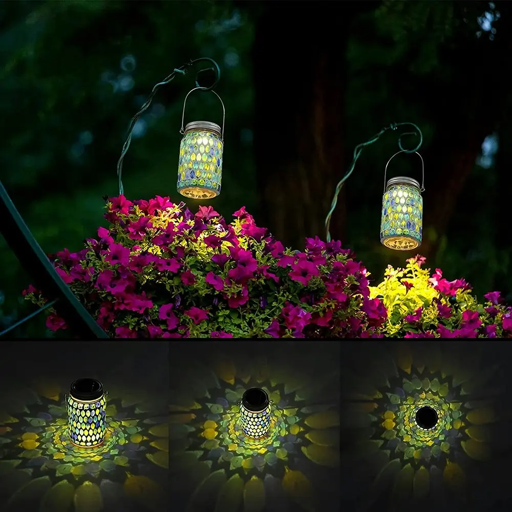 Outdoor Hanging Solar Lantern Waterproof Table Light Mosaic Night Light