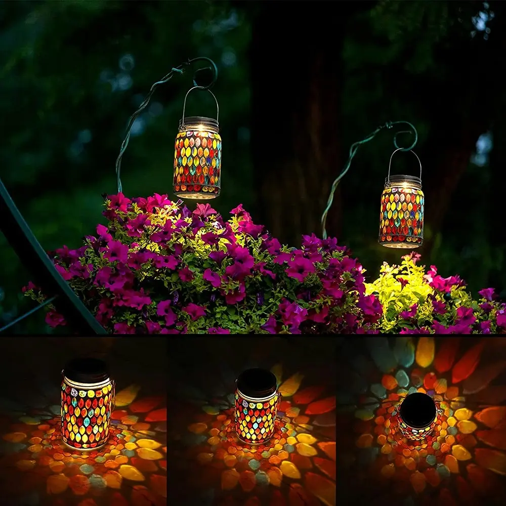 Outdoor Hanging Solar Lantern Waterproof Table Light Mosaic Night Light