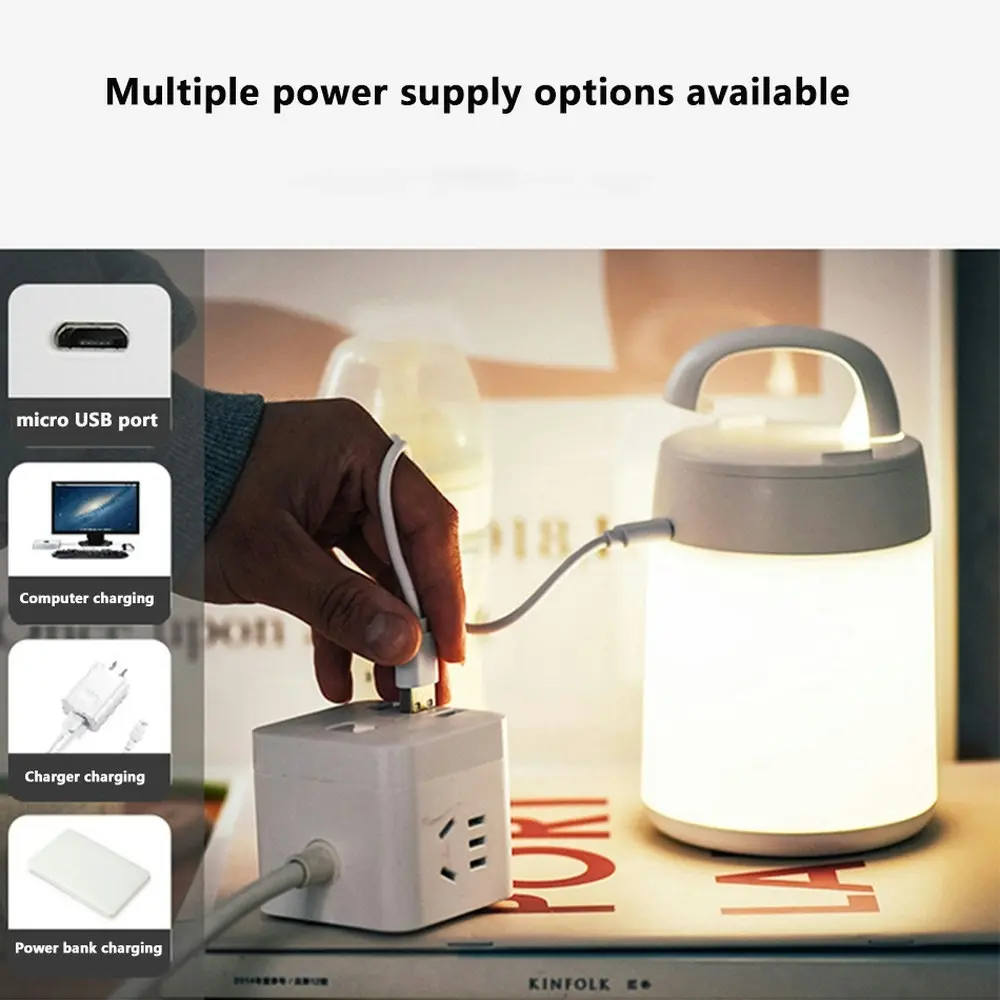 Portable LED Night Light USB Rechargeable Bedroom Bedside Lamp