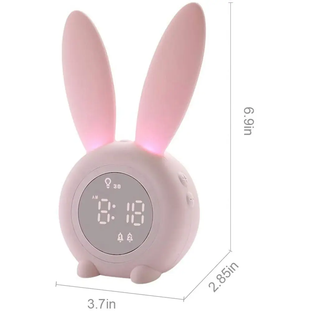 Alarm Clock Children's Night Lights For Girls Boys Toddler With 6 Ringtones