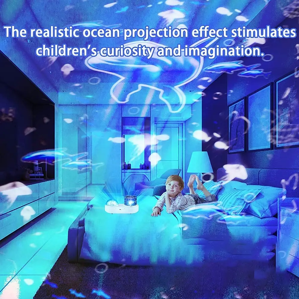 Double-Layer Ocean Light Projector 360 Degree Rotating Night Lights Projector