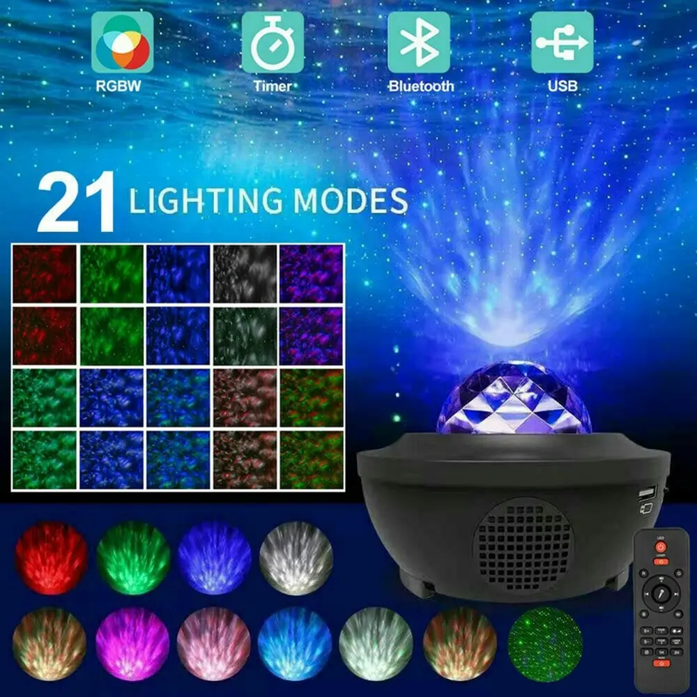 LED Galaxy Starry Night Light Projector Ocean Star Sky Party  Room Lamp for boys and girls