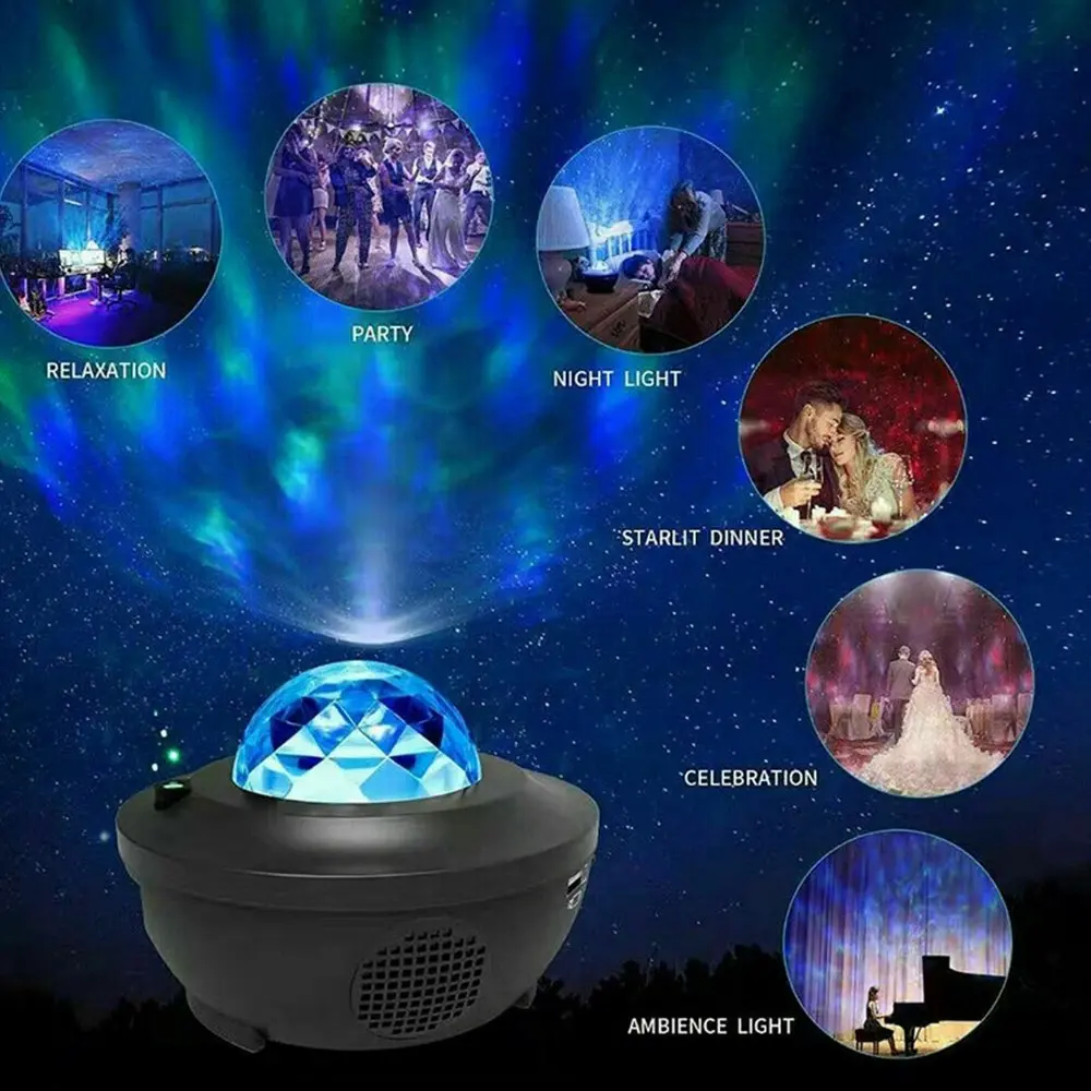 LED Galaxy Starry Night Light Projector Ocean Star Sky Party  Room Lamp for boys and girls