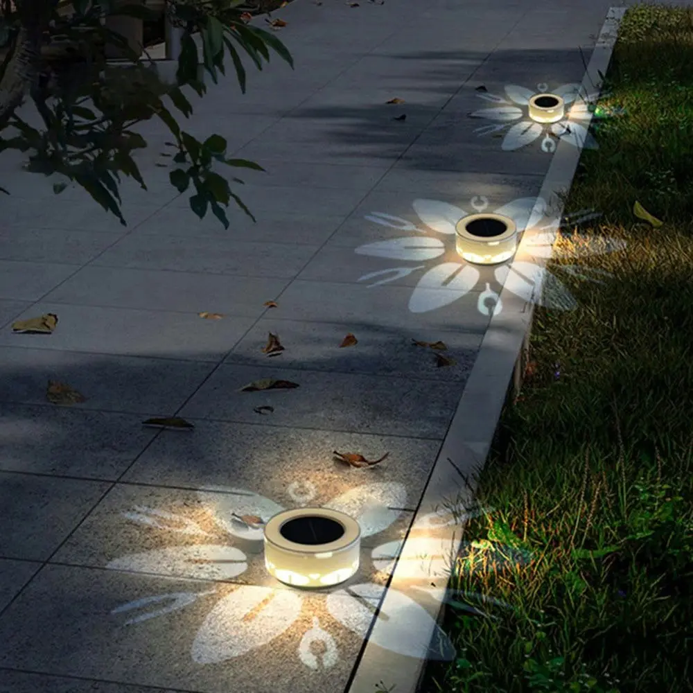 3 Pack LED Solar Outdoor Lights Flower  Garden Landscape Step Porch Wall Lights