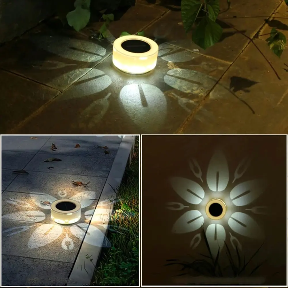 3 Pack LED Solar Outdoor Lights Flower  Garden Landscape Step Porch Wall Lights