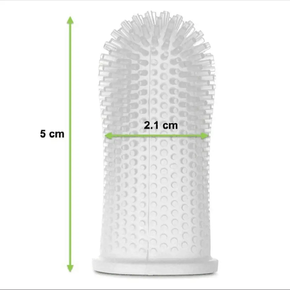 2Pcs Silicone Pet Toothbrush 360o Dog Finger Cover Toothbrush