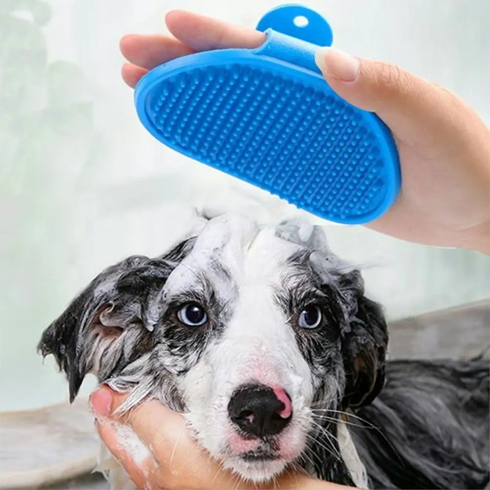 2 Pack Dog Grooming Brush Pet Bath Brush Soothing Massage Rubber Comb