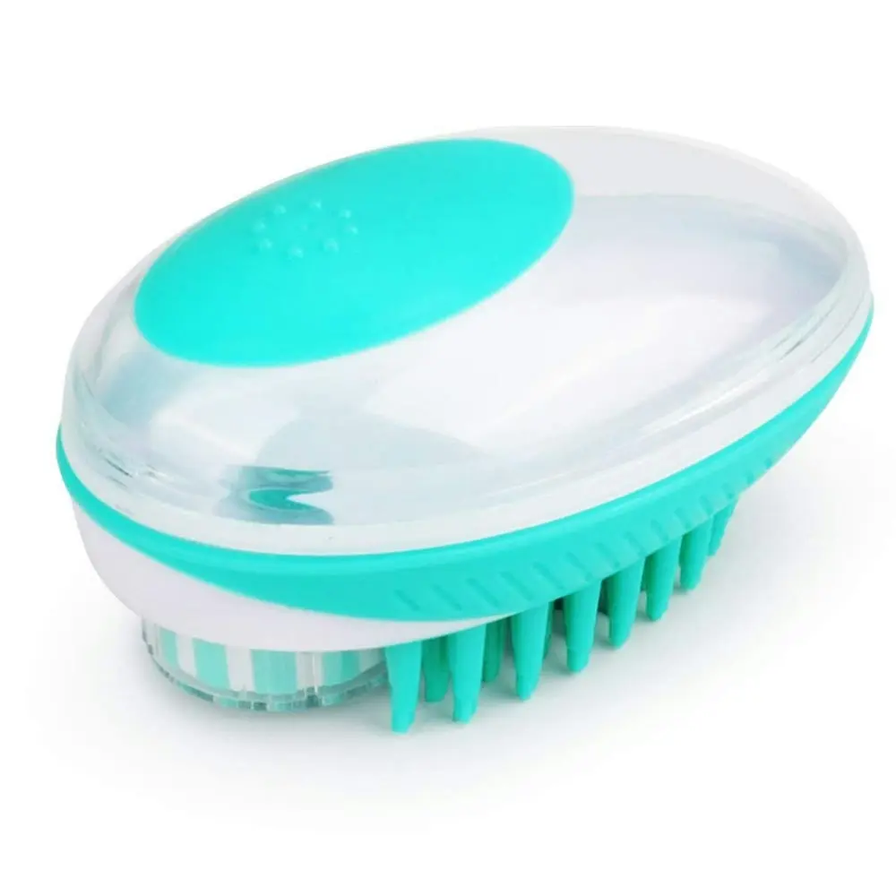 2 in 1 Bath Massage Brush Shampoo Dispenser Dog Grooming