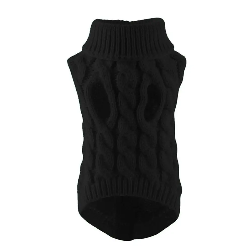 Puppy Sweaters Warm Pet Turtleneck Vest For Small Medium Dogs Cats-Black