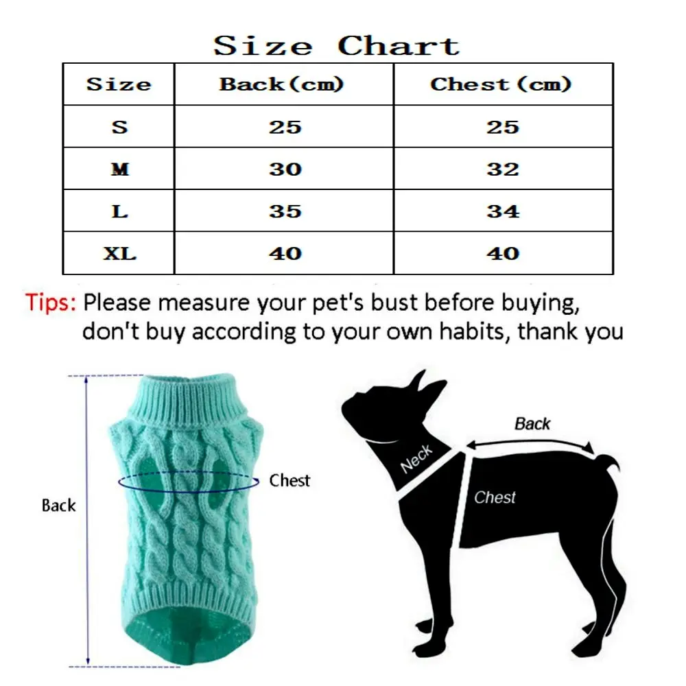 Puppy Sweaters Warm Pet Turtleneck Vest For Small Medium Dogs Cats-Black