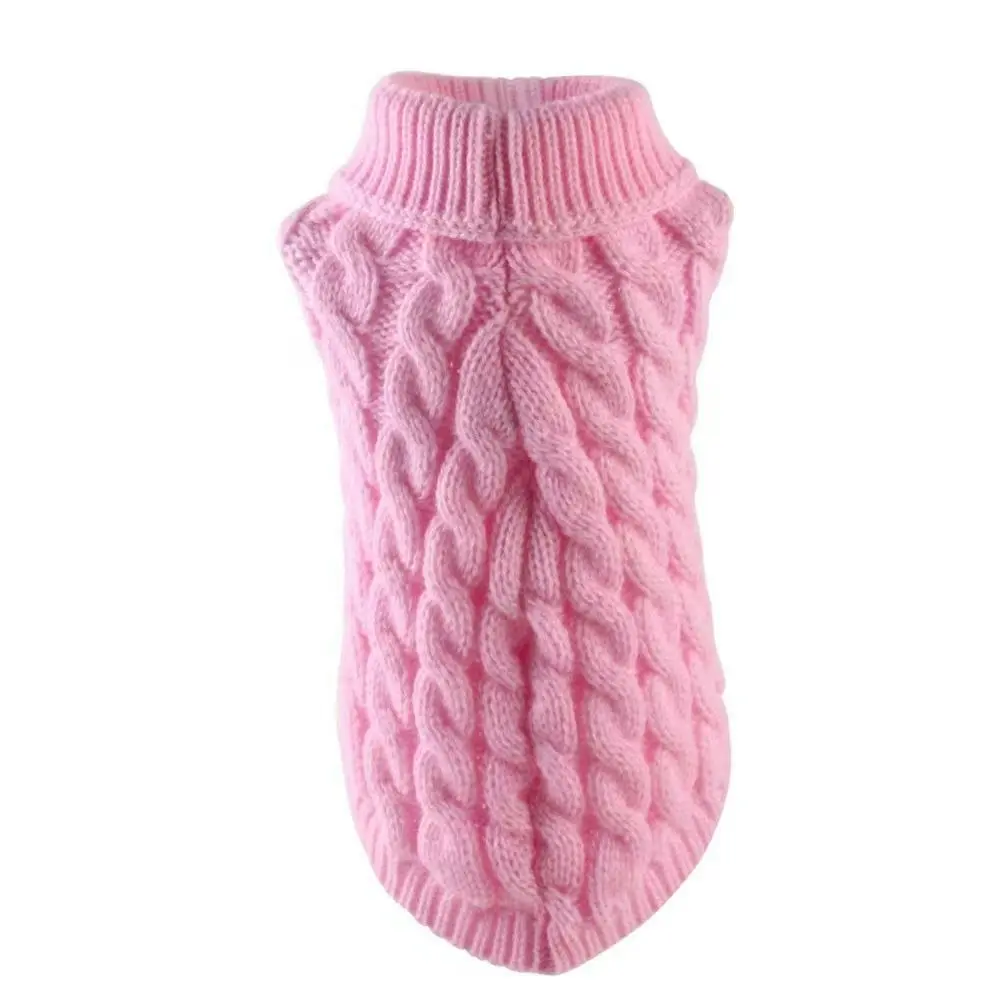 Puppy Sweaters Warm Pet Turtleneck Vest For Small Medium Dogs Cats-Pink