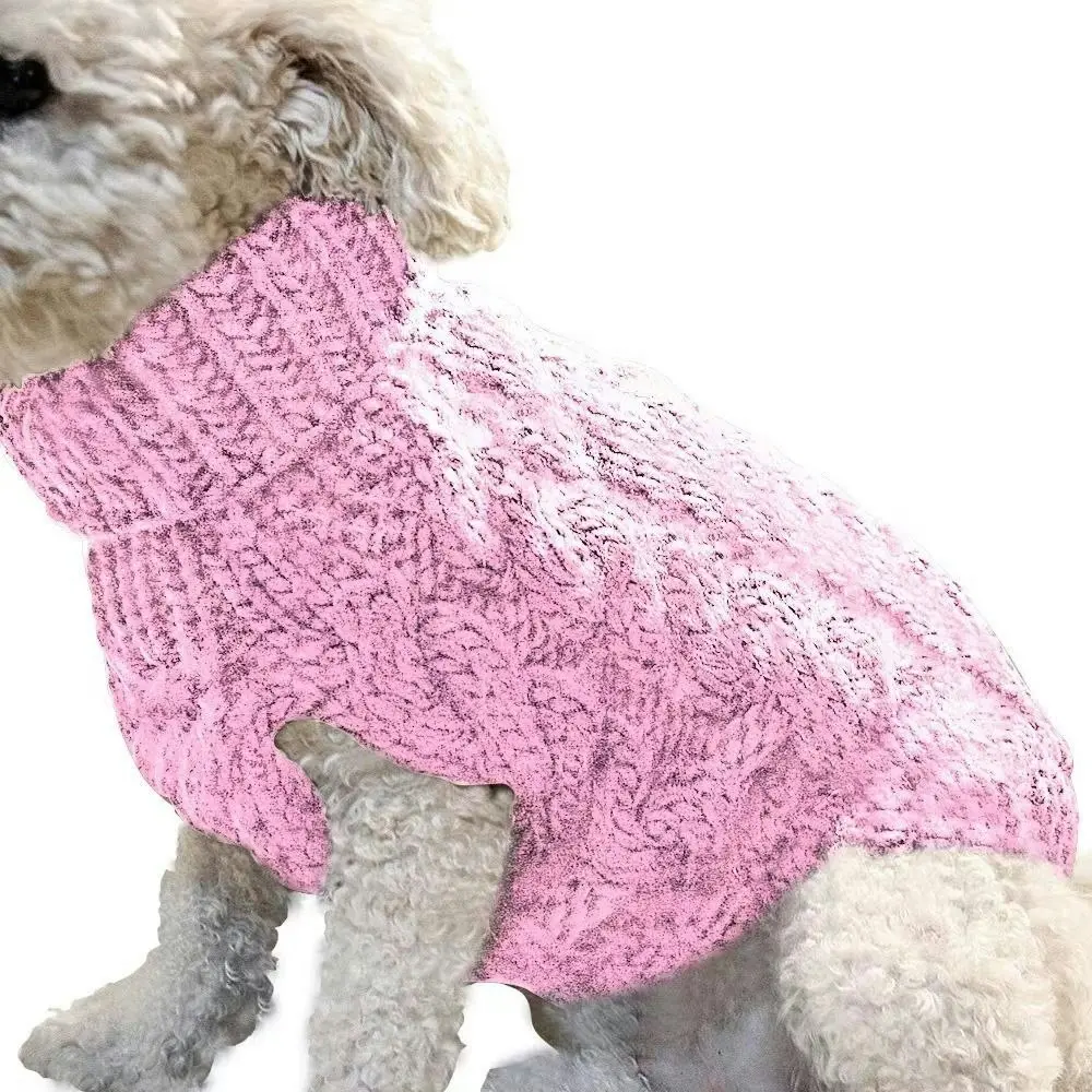 Puppy Sweaters Warm Pet Turtleneck Vest For Small Medium Dogs Cats-Pink