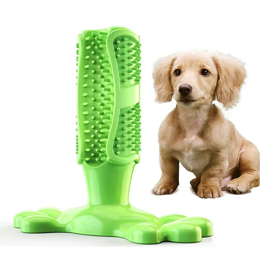 Dog Chew Toy for Dog Teeth Cleaning Natural Rubber Dog Toothbrush Toy