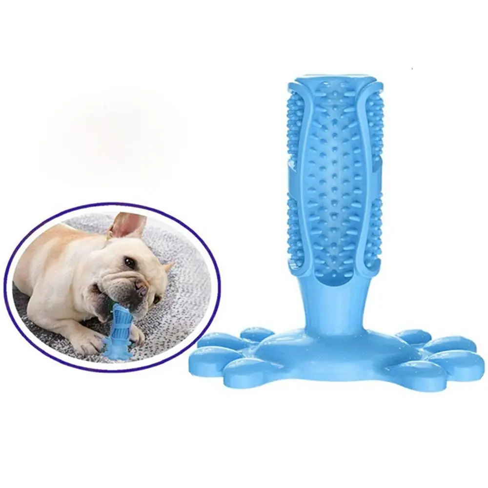 Dog Chew Toy for Dog Teeth Cleaning Natural Rubber Dog Toothbrush Toy