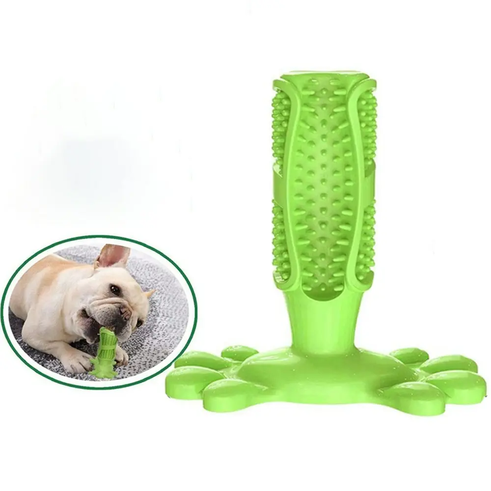 Dog Chew Toy for Dog Teeth Cleaning Natural Rubber Dog Toothbrush Toy