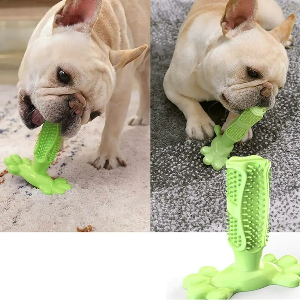 Dog Chew Toy for Dog Teeth Cleaning Natural Rubber Dog Toothbrush Toy