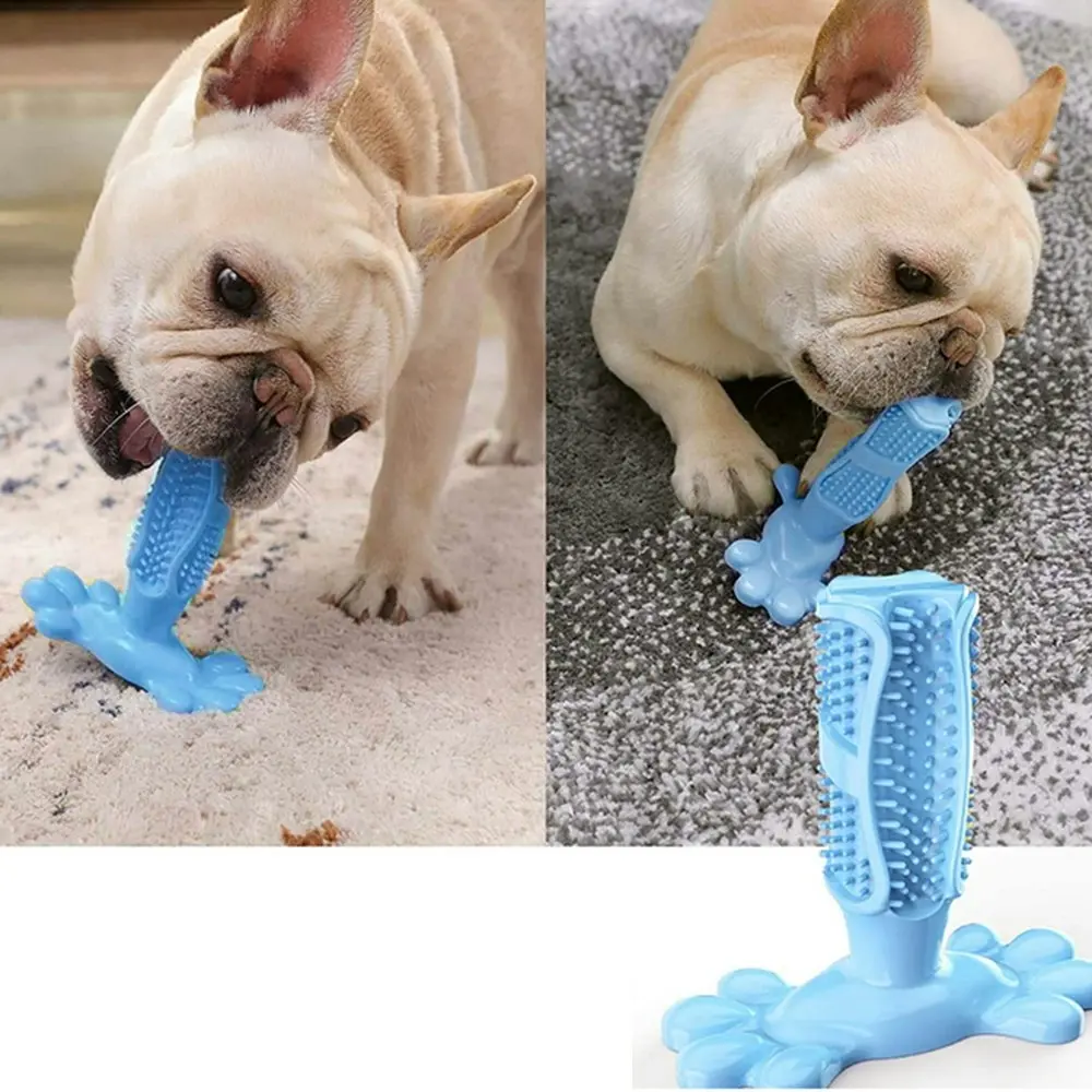 Dog Chew Toy for Dog Teeth Cleaning Natural Rubber Dog Toothbrush Toy