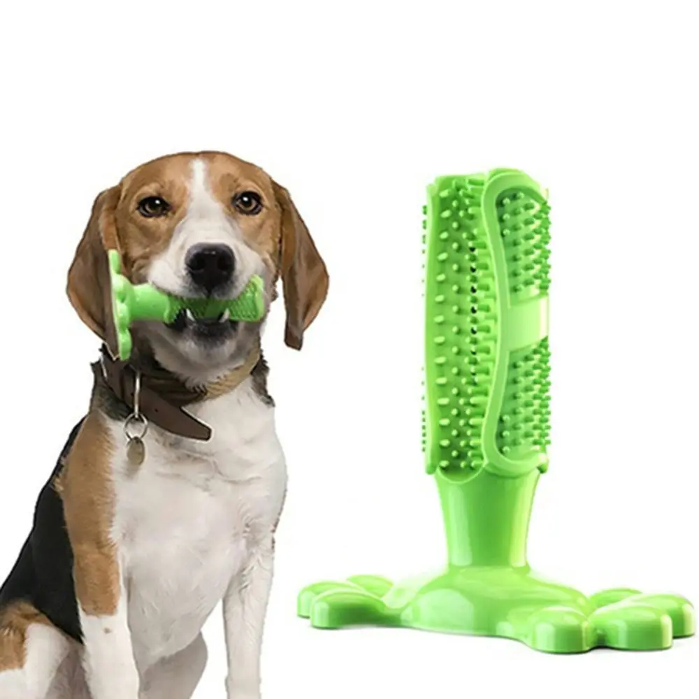 Dog Chew Toy for Dog Teeth Cleaning Natural Rubber Dog Toothbrush Toy