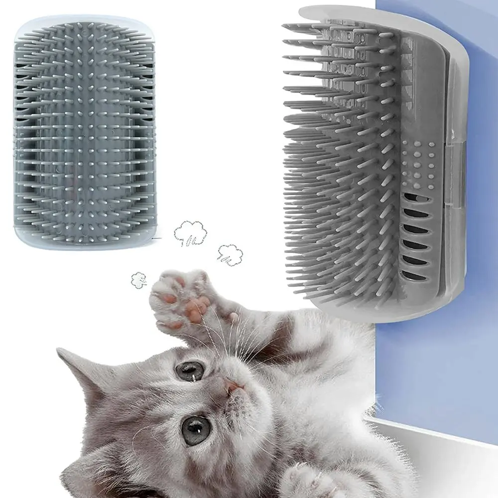 2 Pack Cat Grooming Brush Wall Corner Groomers Soft Grooming Brush Massage Combs