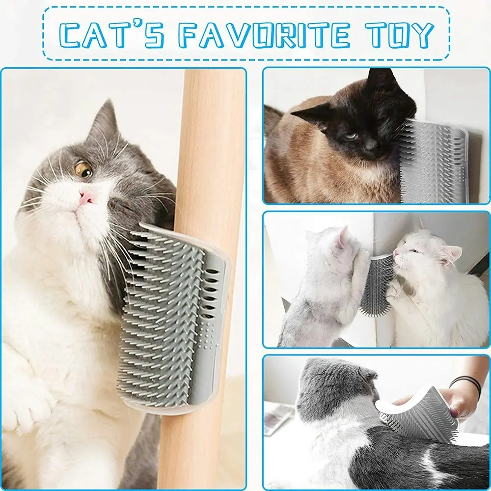 2 Pack Cat Grooming Brush Wall Corner Groomers Soft Grooming Brush Massage Combs