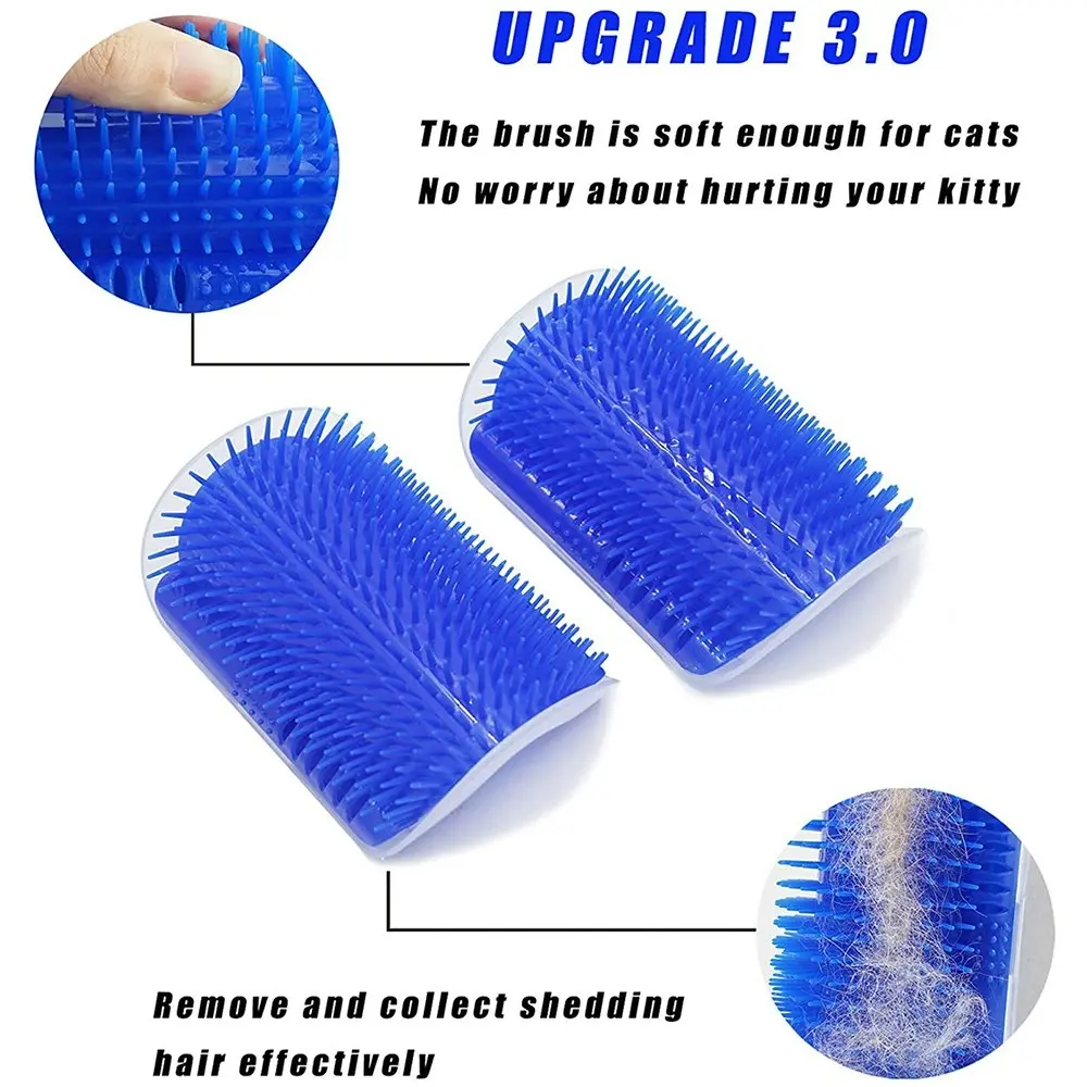 2 Pack Cat Grooming Brush Wall Corner Groomers Soft Grooming Brush Massage Combs