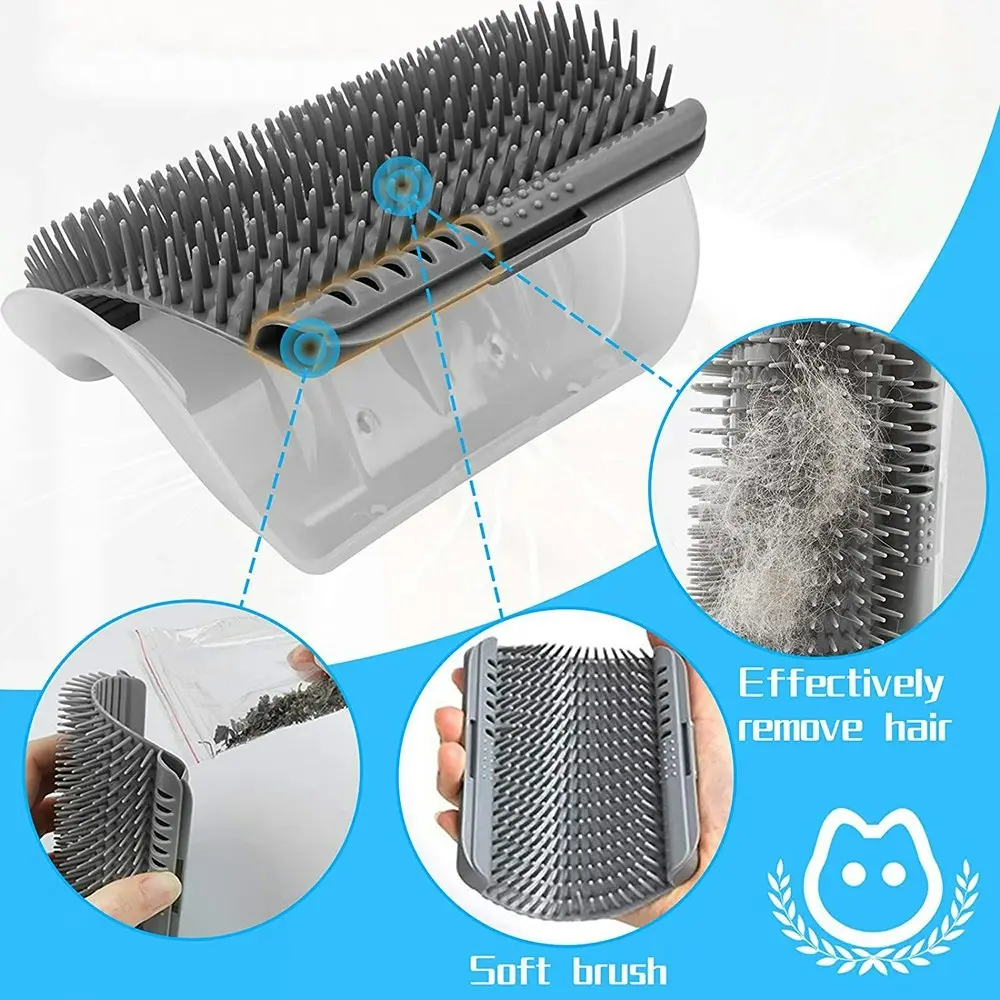 2 Pack Cat Grooming Brush Wall Corner Groomers Soft Grooming Brush Massage Combs