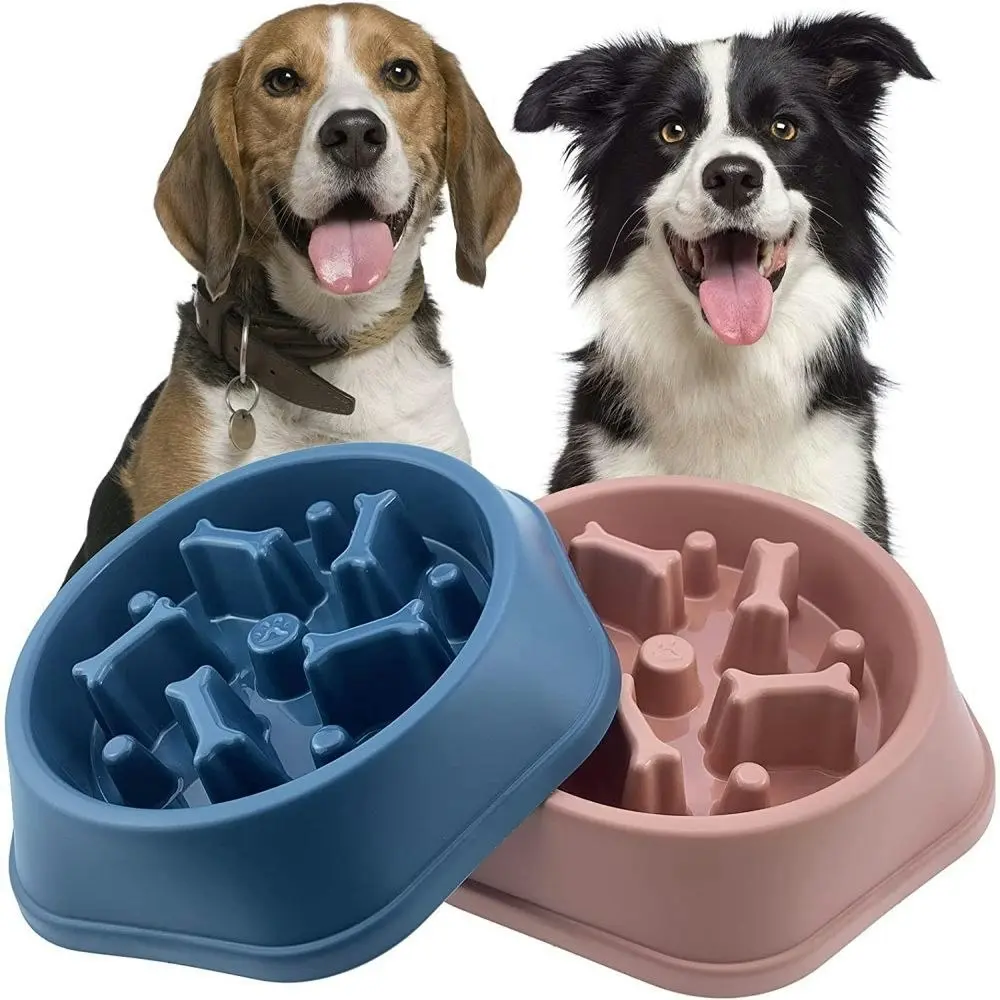 1 or 2 Pack Non Slip Dog Slow Feeder Bowl Pet bowl for Small Medium Size Dogs