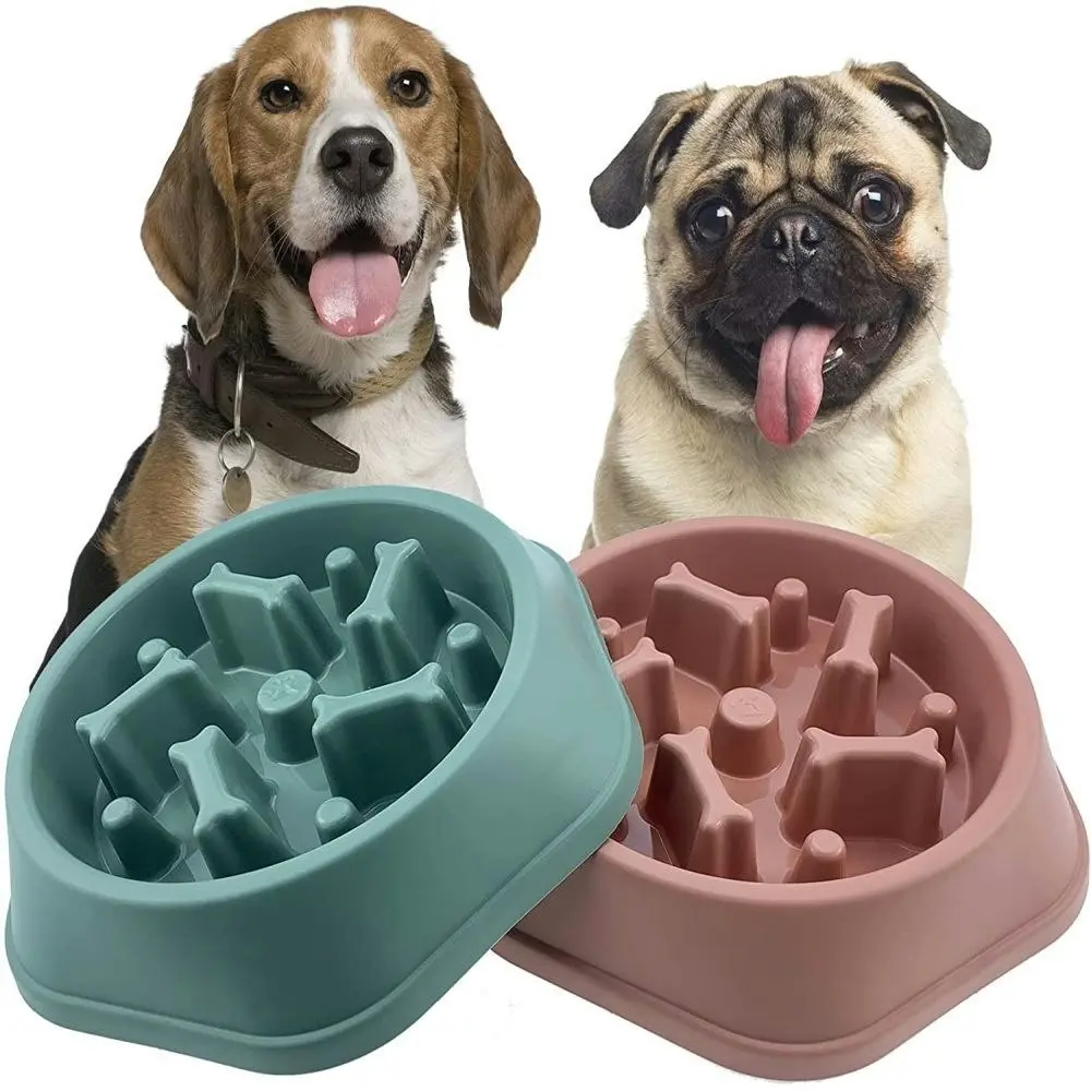 1 or 2 Pack Non Slip Dog Slow Feeder Bowl Pet bowl for Small Medium Size Dogs