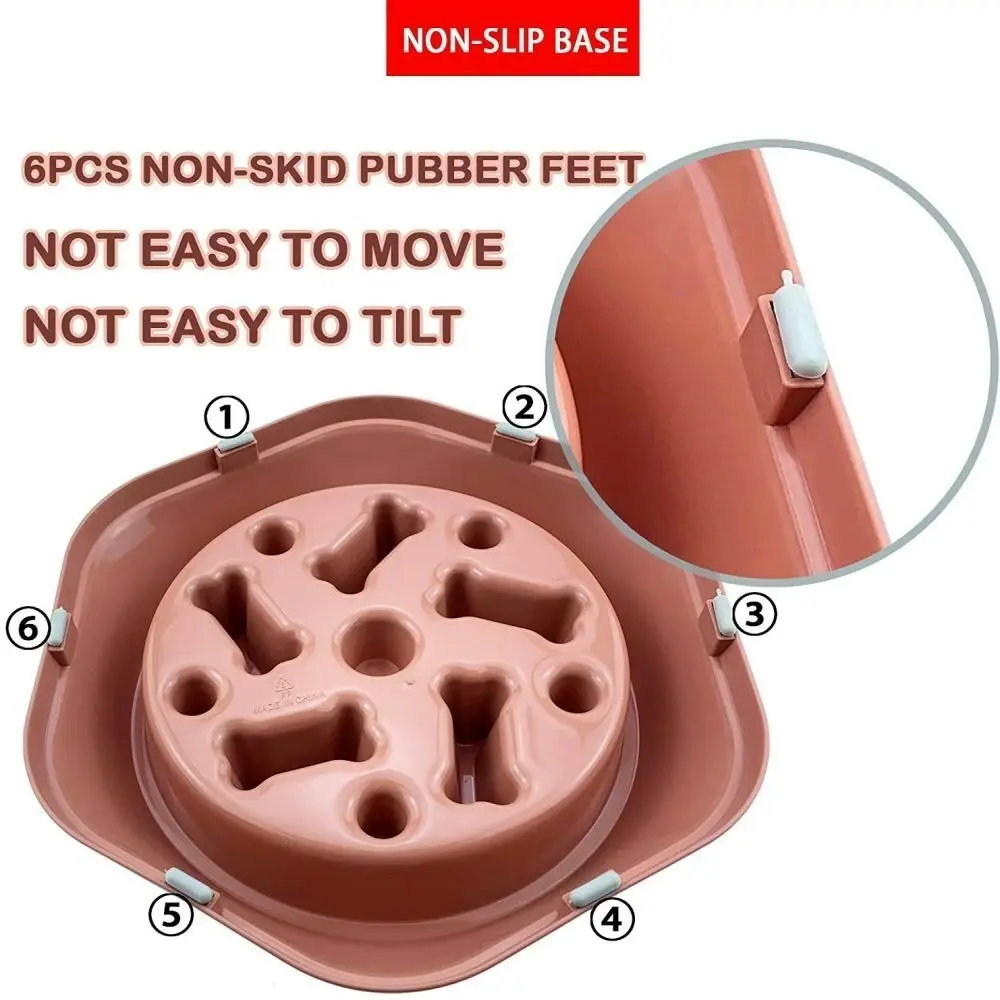 1 or 2 Pack Non Slip Dog Slow Feeder Bowl Pet bowl for Small Medium Size Dogs