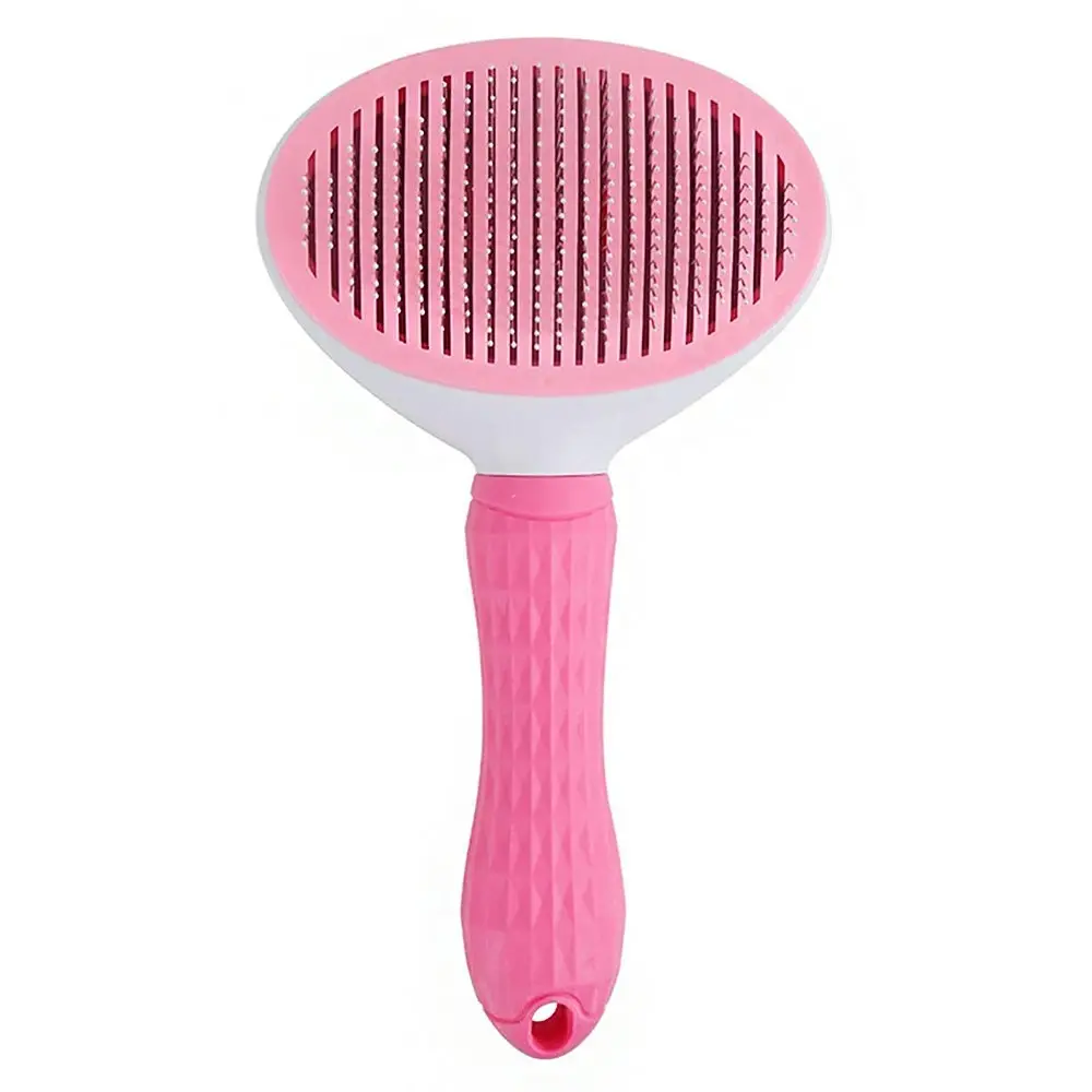 Cat Dog Comb Grooming Brush Stainless Steel Automatic Non-slip Brush