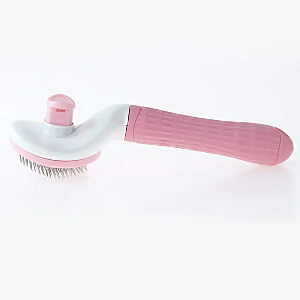 Cat Dog Comb Grooming Brush Stainless Steel Automatic Non-slip Brush