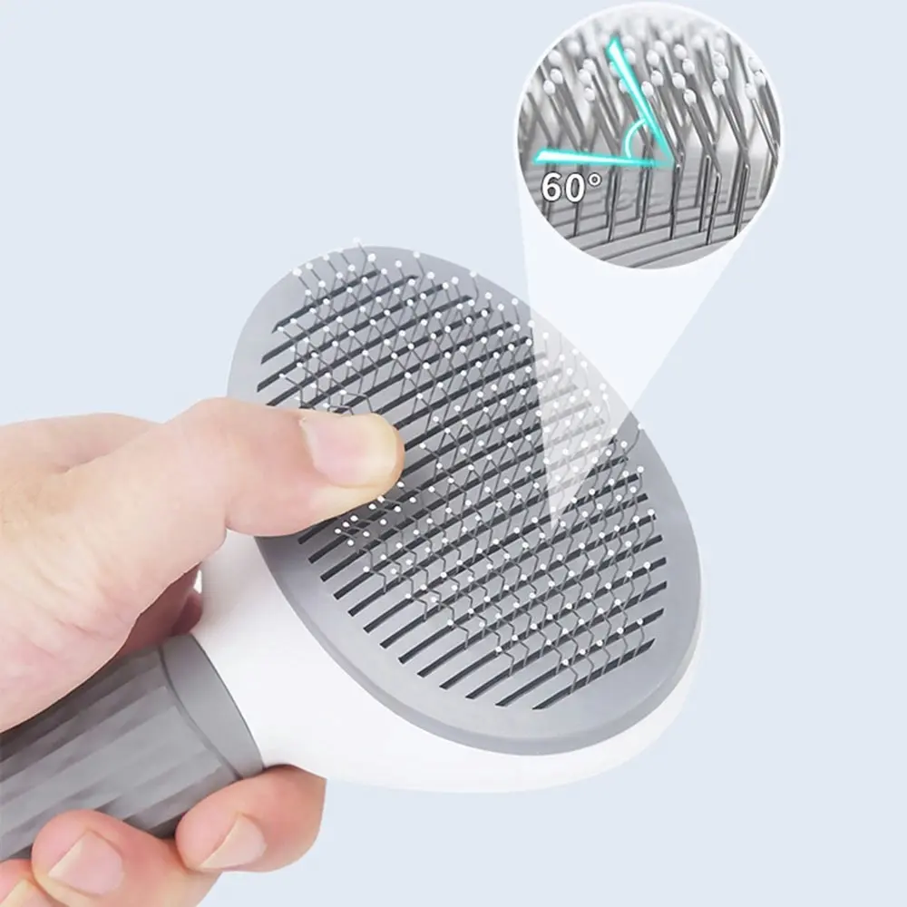 Cat Dog Comb Grooming Brush Stainless Steel Automatic Non-slip Brush