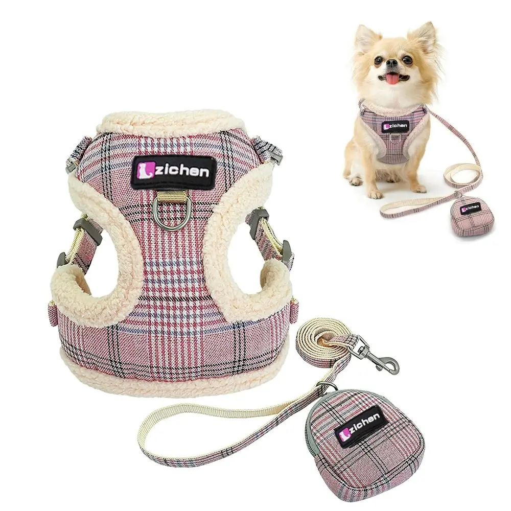 Dog Vest Harness and Leash Set With Cute Bags Breathable Mesh Dog Harness