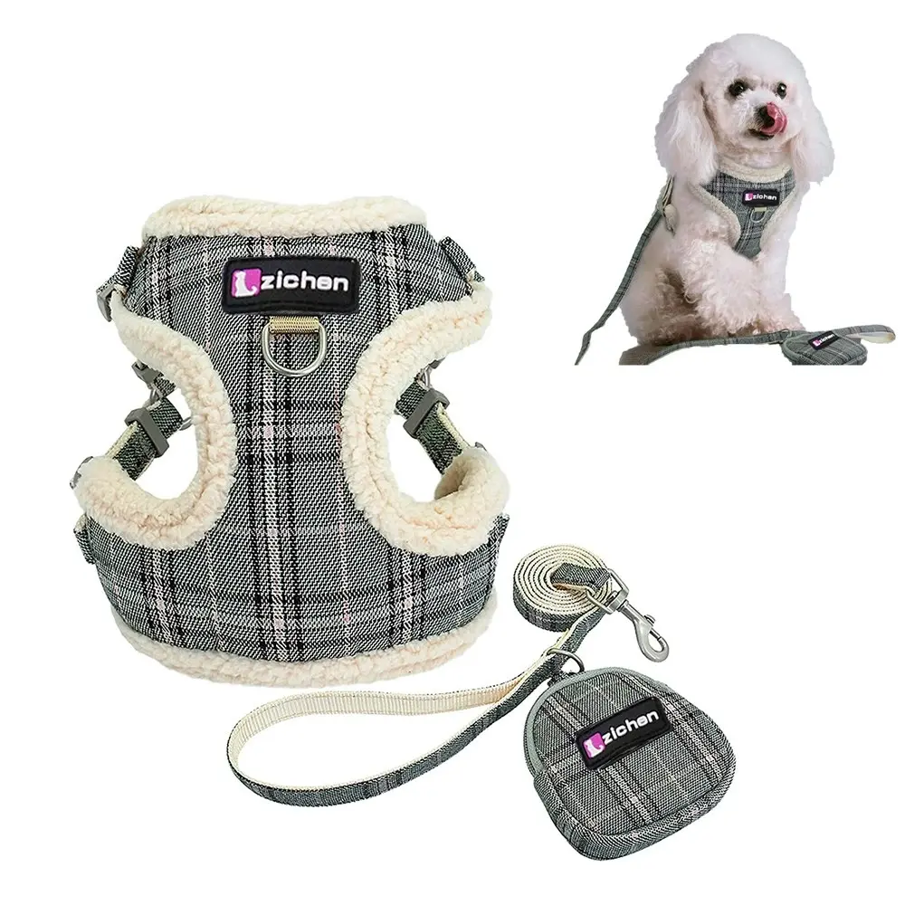 Dog Vest Harness and Leash Set With Cute Bags Breathable Mesh Dog Harness