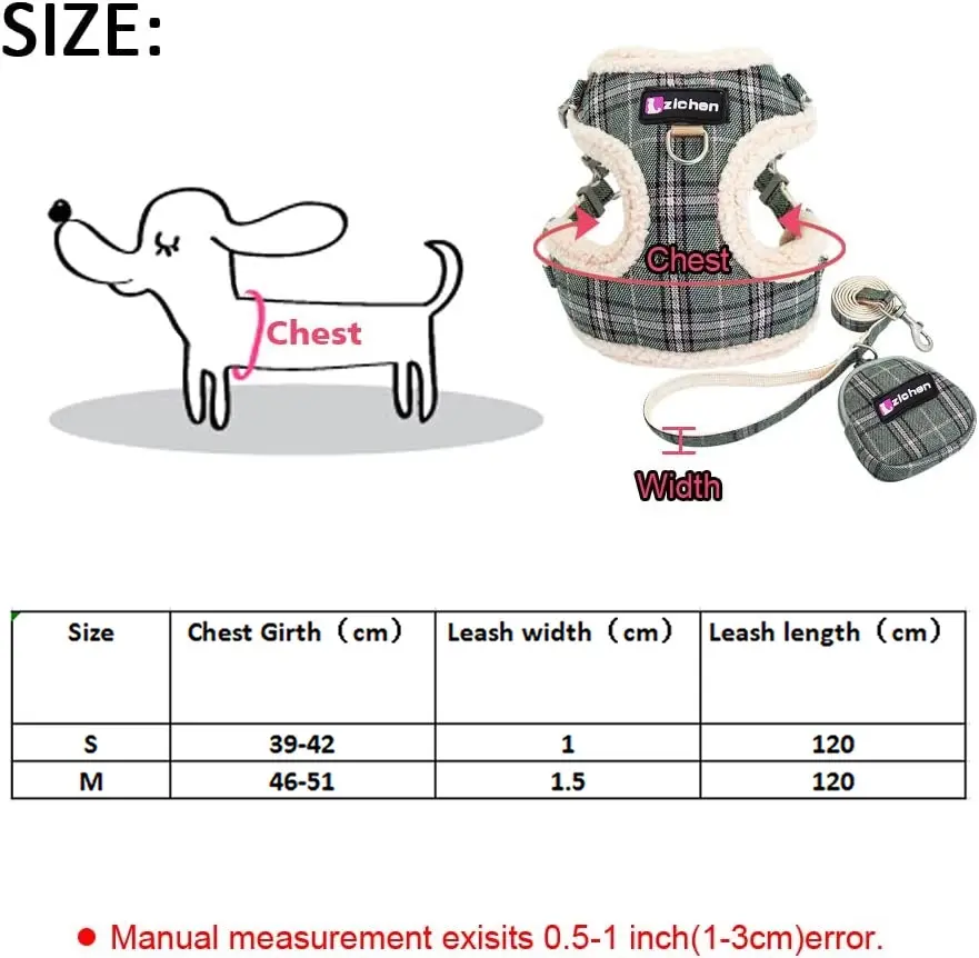 Dog Vest Harness and Leash Set With Cute Bags Breathable Mesh Dog Harness