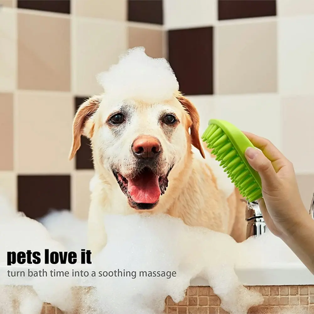 Anti-Skid Rubber Dog Cat Pet Mouse Grooming Shower Bath Brush Massage Comb