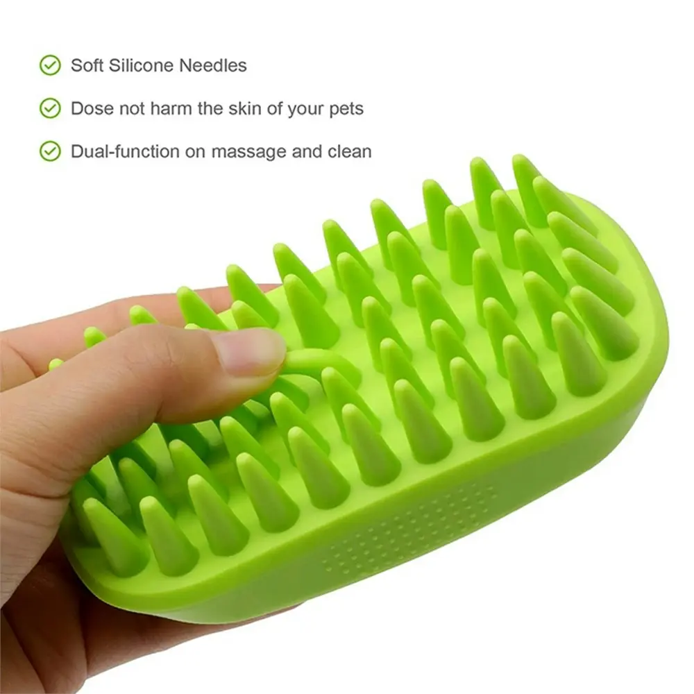 Anti-Skid Rubber Dog Cat Pet Mouse Grooming Shower Bath Brush Massage Comb