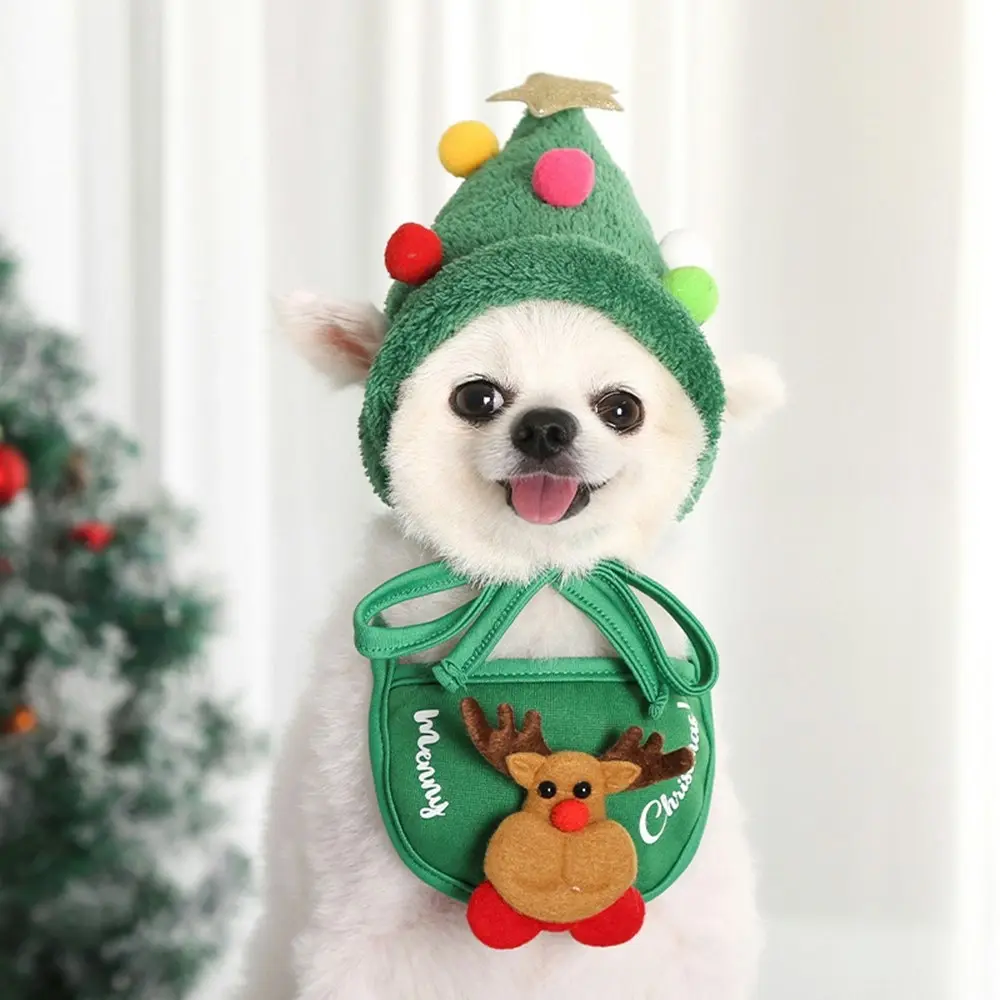 Pet Christmas hat bib Cat Dog Christmas decoration