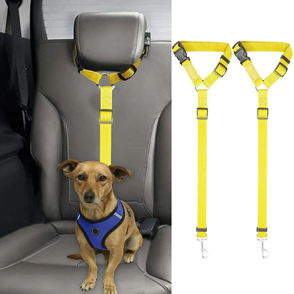 2 packs of pet dog and cat traction rope adjustable car pet seat belt