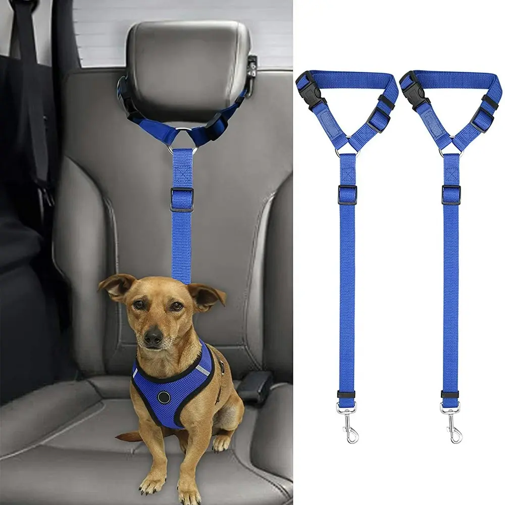 2 packs of pet dog and cat traction rope adjustable car pet seat belt