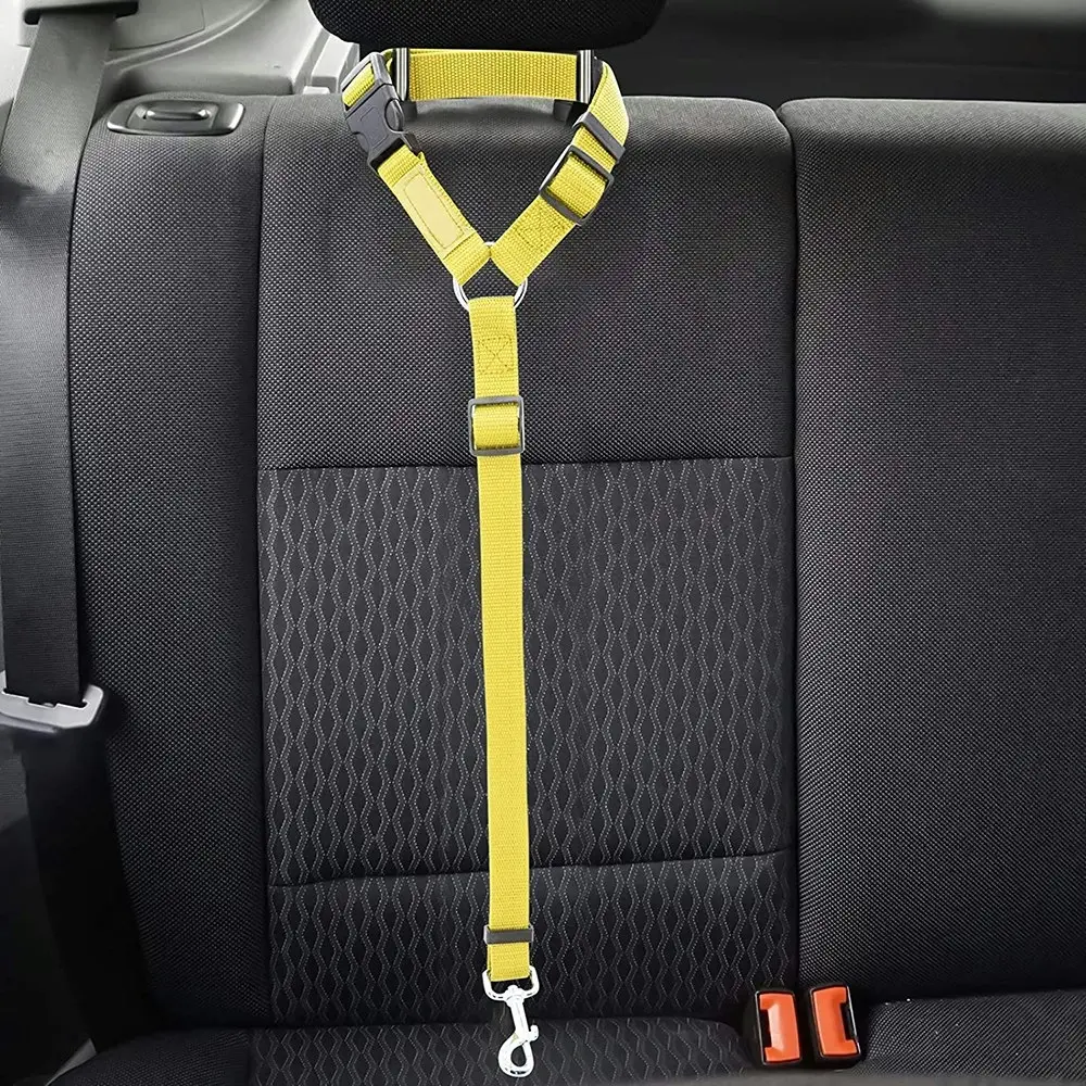 2 packs of pet dog and cat traction rope adjustable car pet seat belt