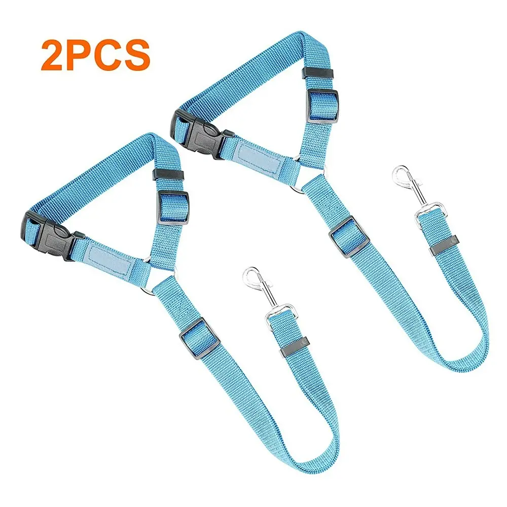 2 packs of pet dog and cat traction rope adjustable car pet seat belt