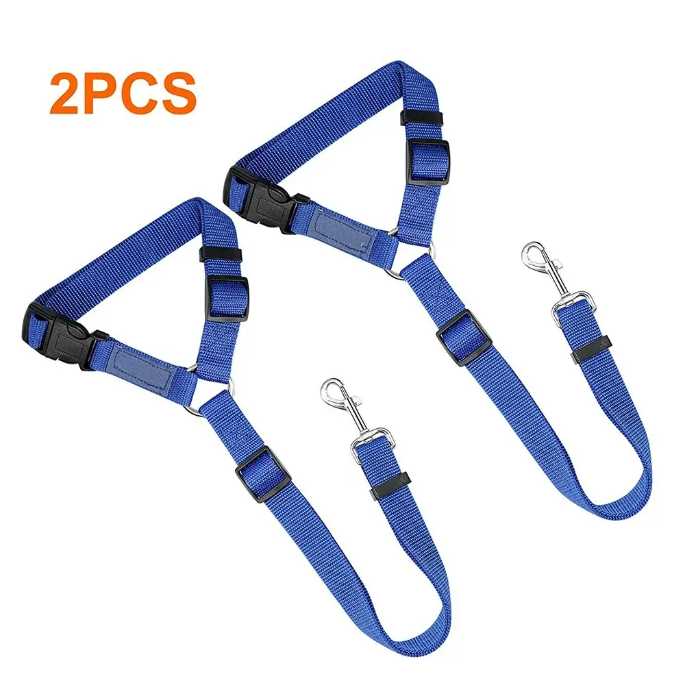 2 packs of pet dog and cat traction rope adjustable car pet seat belt