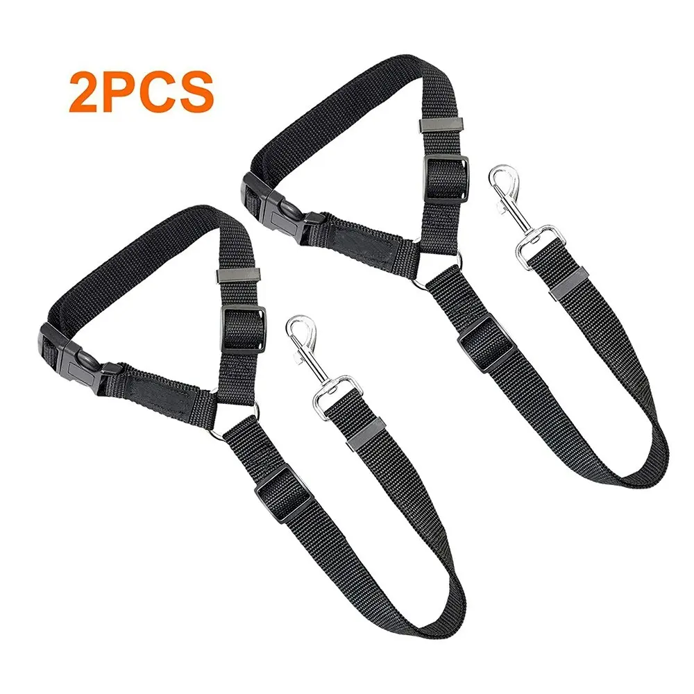 2 packs of pet dog and cat traction rope adjustable car pet seat belt