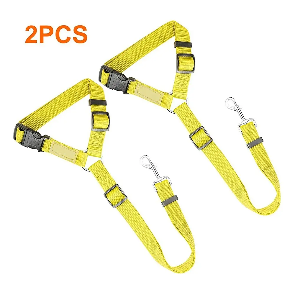 2 packs of pet dog and cat traction rope adjustable car pet seat belt