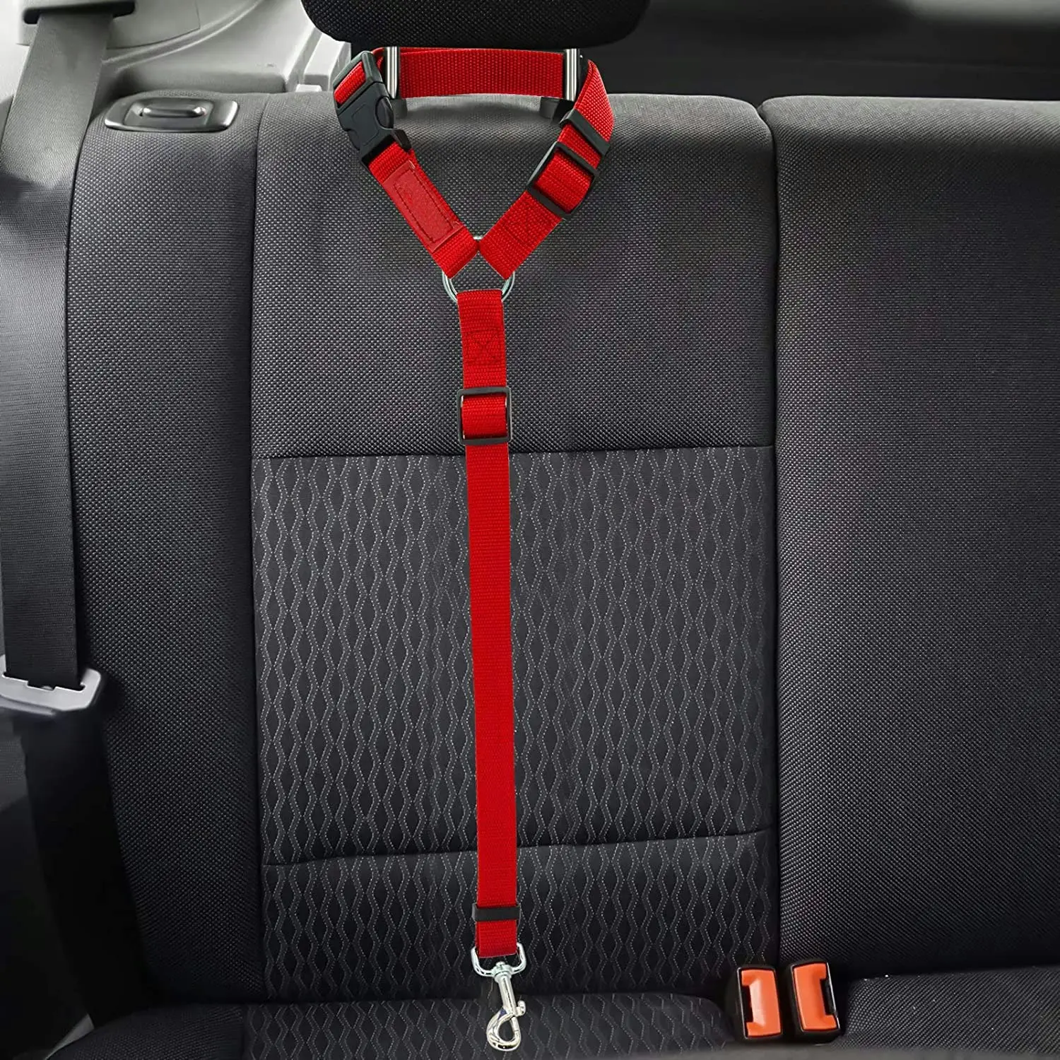 2 packs of pet dog and cat traction rope adjustable car pet seat belt