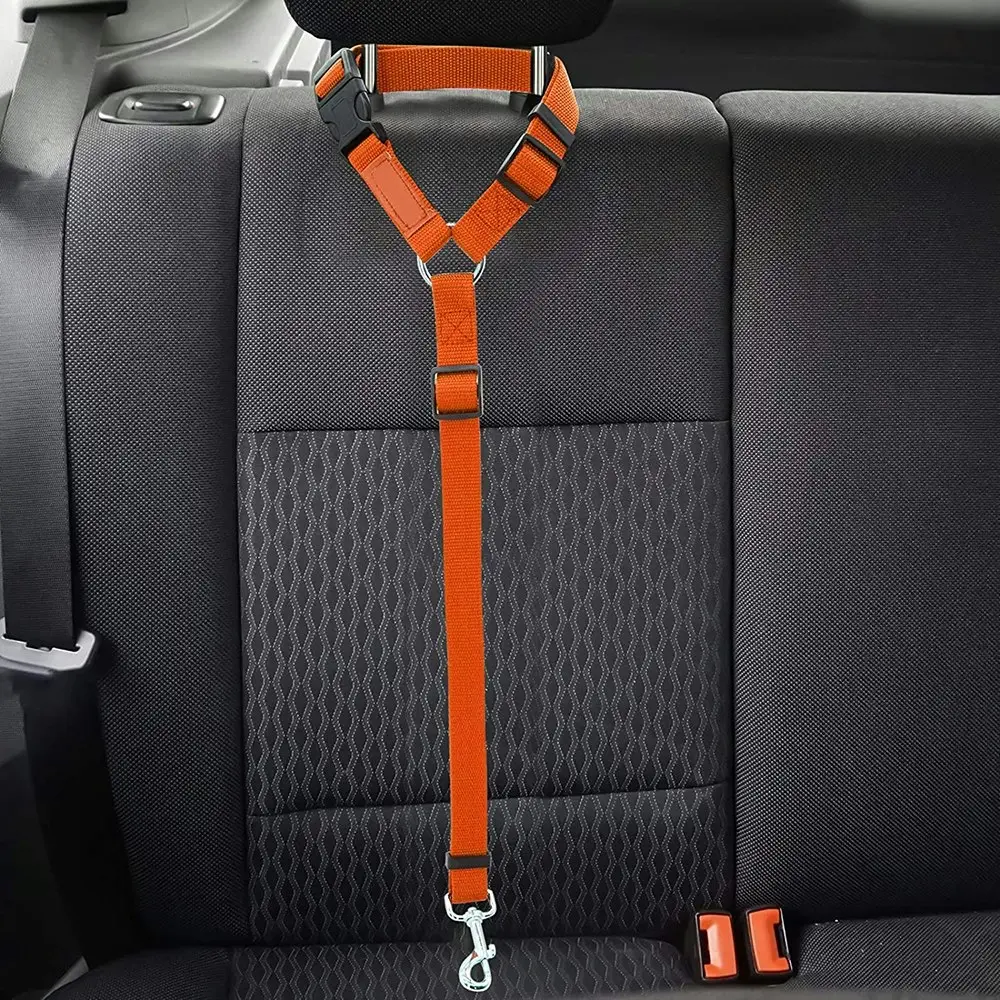 2 packs of pet dog and cat traction rope adjustable car pet seat belt