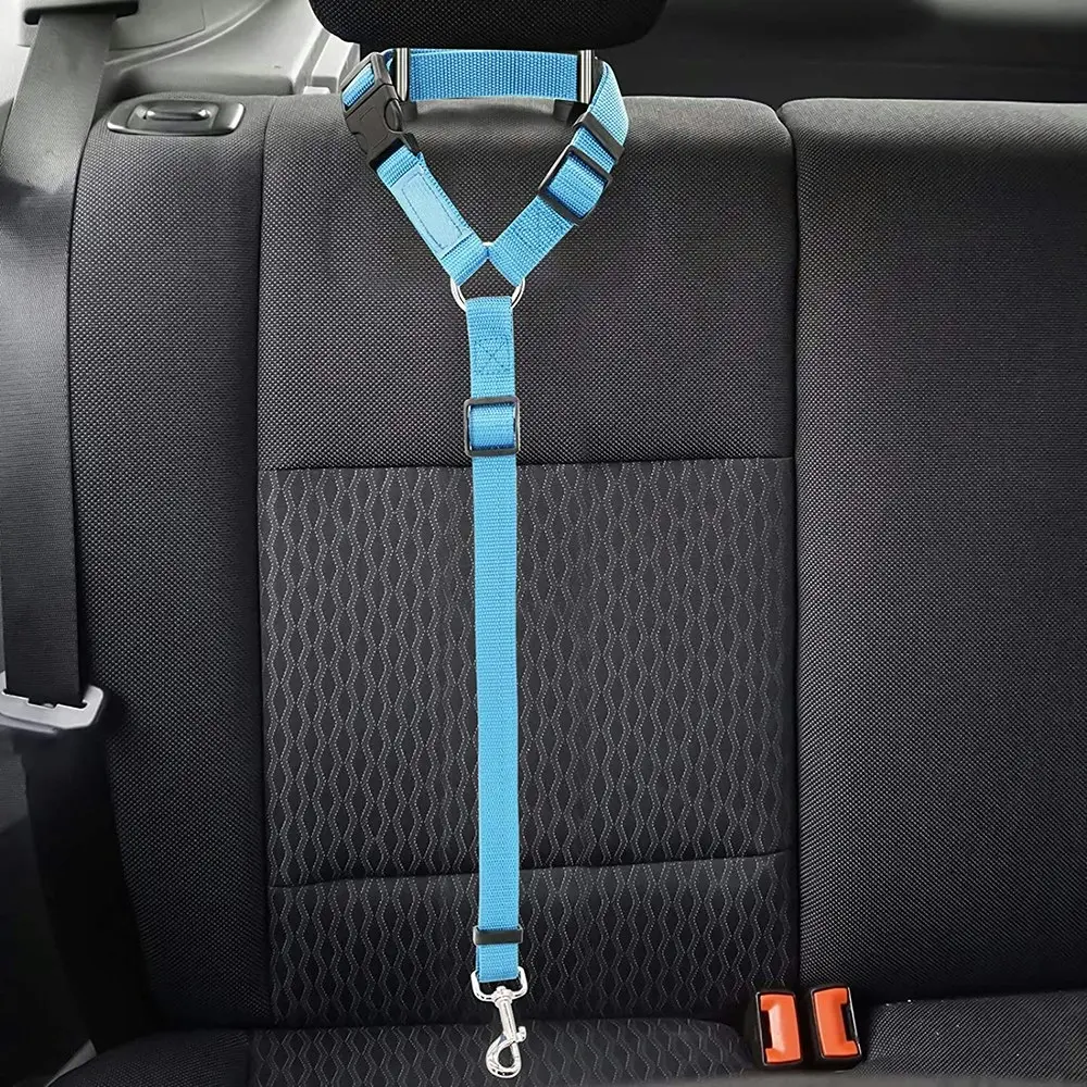 2 packs of pet dog and cat traction rope adjustable car pet seat belt