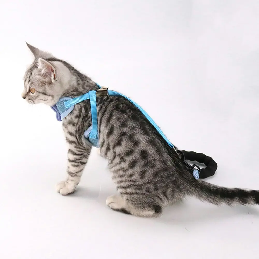 2 Pack Bow Tie Adjustable Pet Mesh Vest Harness and Leash Set for Cats