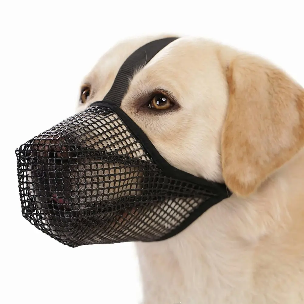 Soft Mesh Covered Dog Muzzle With Adjustable Straps For Small Medium Large Dogs